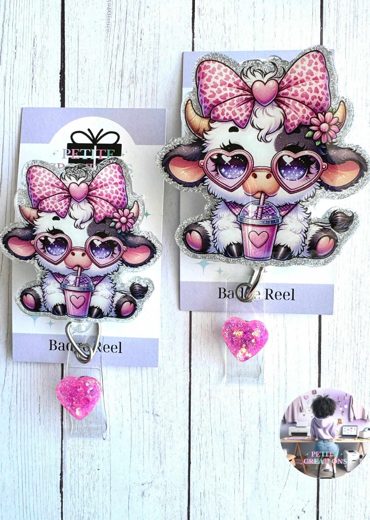 Boujee Cow Badge Reel