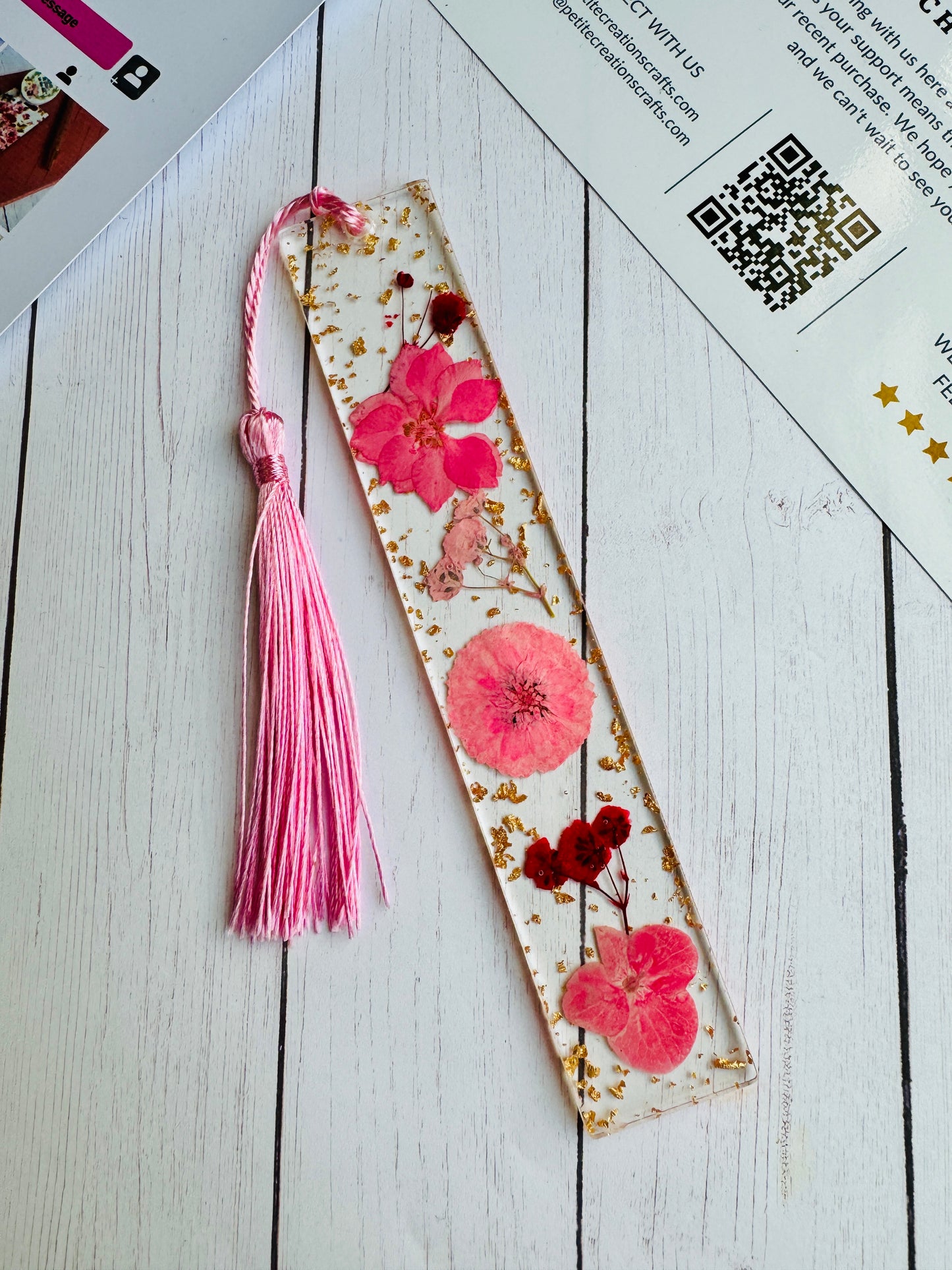 Pressed Flower Resin Bookmark