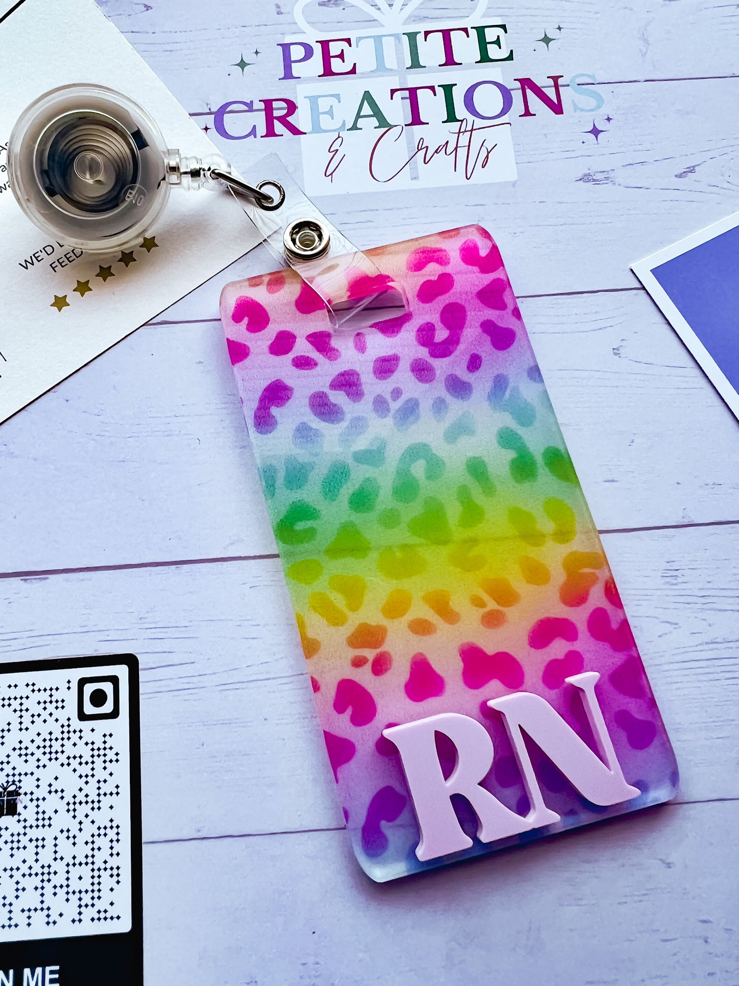 Pastel Cheetah Print Badge Buddy - A Rainbow of Wild Elegance