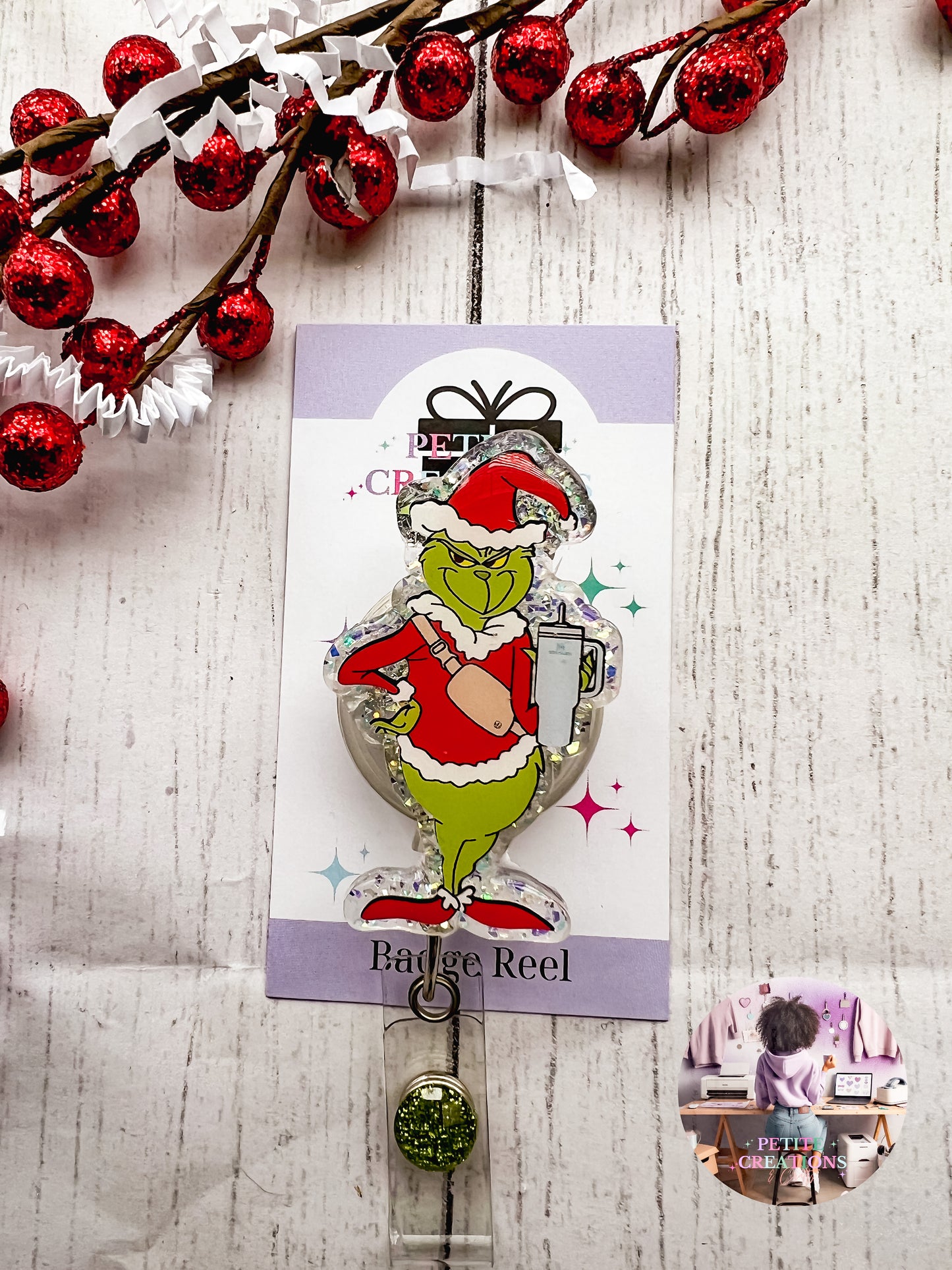 Grinch Christmas Badge Reel