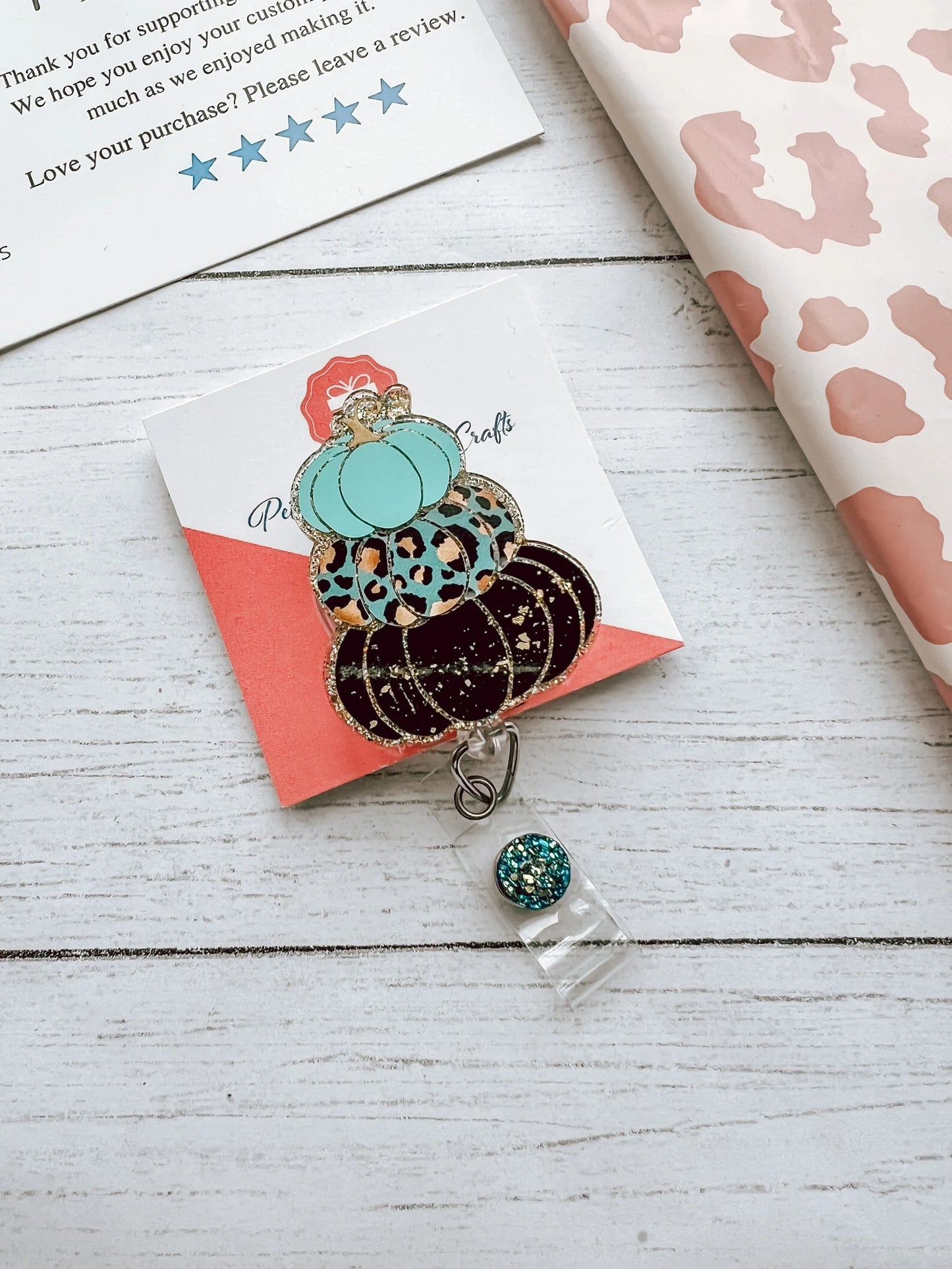 Stacked Pumpkin Badge Reel