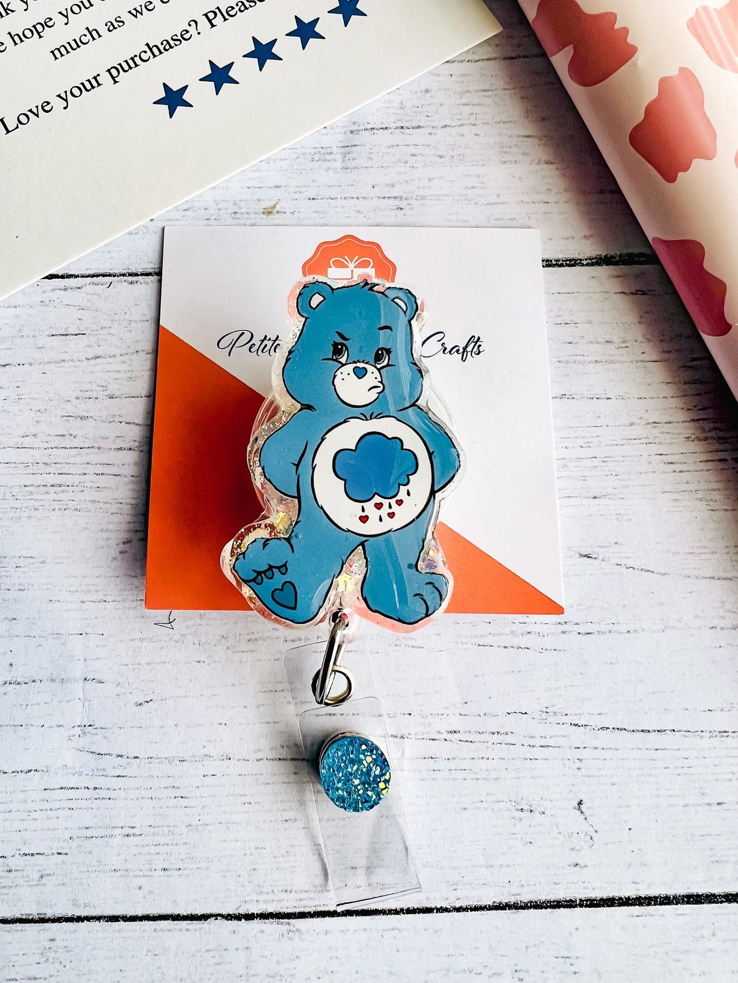 Grumpy Bear Inspired Badge Reel