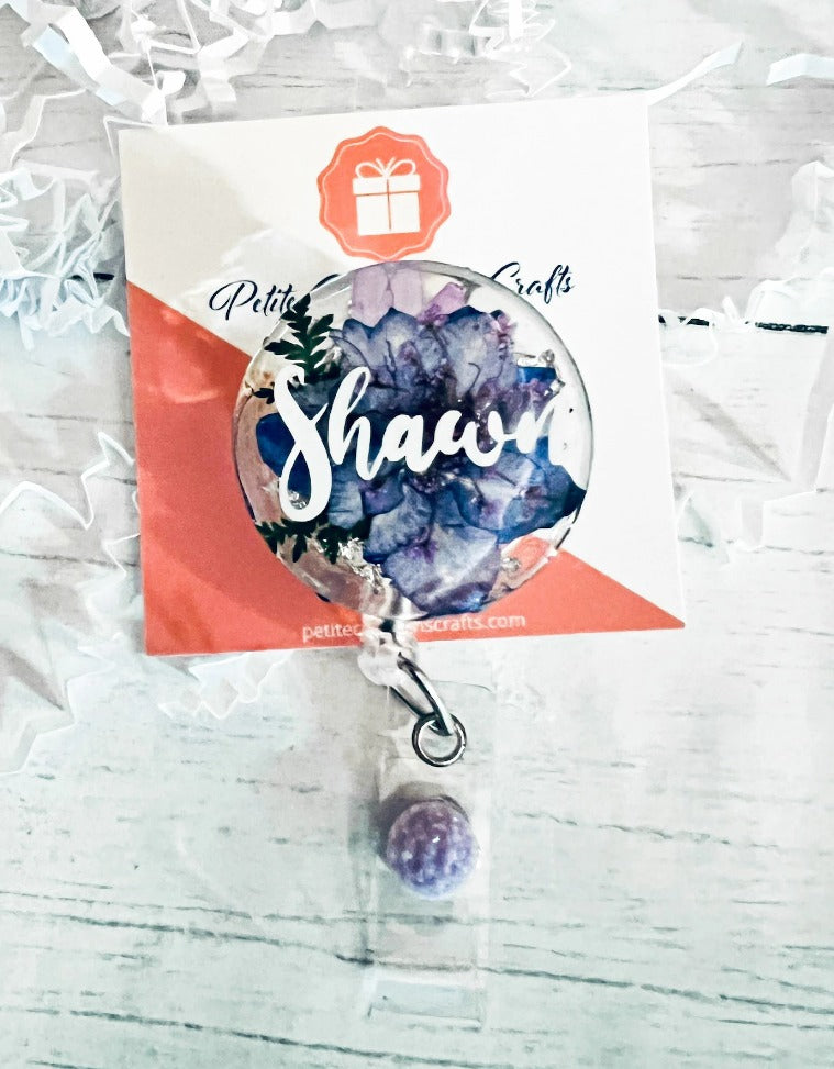 Real Pressed Flowers Badge Reel