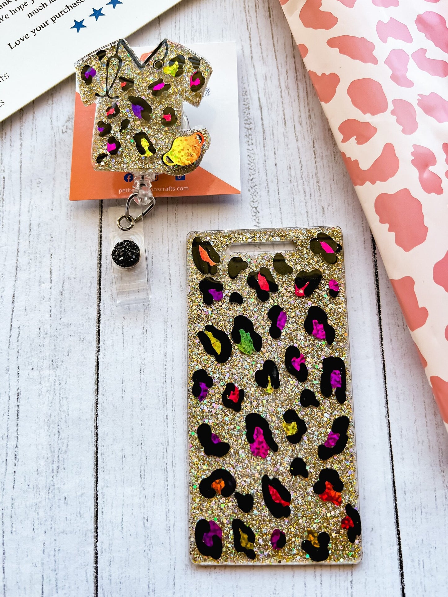 Stylish Leopard Multi-Color Badge Buddy for Professionals