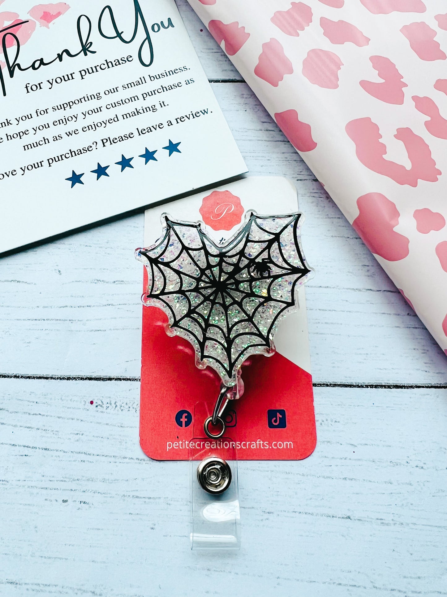 Spiderweb Heart Badge Reel